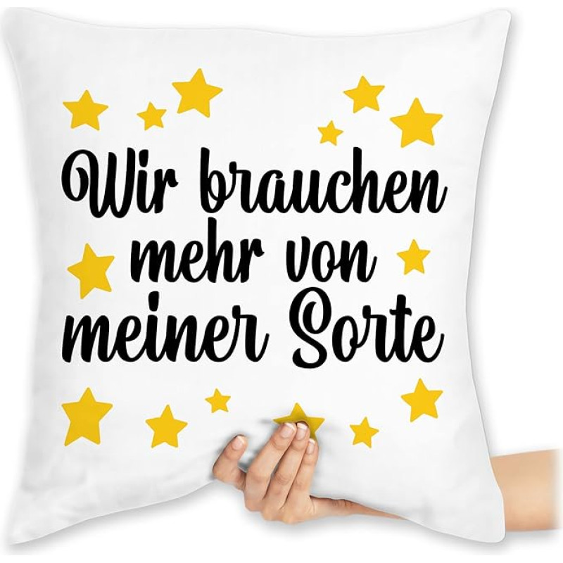 Pagalvėlė 40 x 40 cm Dekoratyvinė pagalvėlė - Pareiškimas su posakiais - Wir brauchen mehr von meiner Sorte - 40 x 40 cm - Balta - Posakiai Posakiai Sėkmingų Naujųjų Metų Juokinga Audinys Maišelis Juokinga