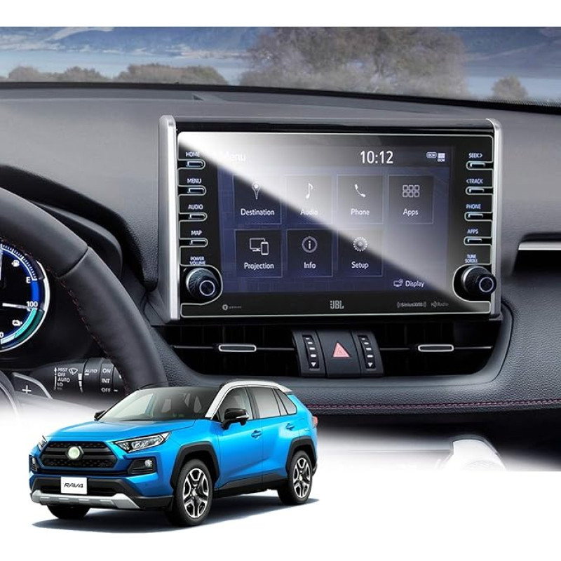 GAFAT Toyot-a RAV4 2019-2022 8 colių navigacijos ekrano apsauga, grūdinto stiklo ekrano apsauga RAV4 jutikliniam ekranui, suderinama su Toyota RAV4 priedais, atspari smūgiams, 9H apsauga nuo įbrėžimų [Netinka 2023+]