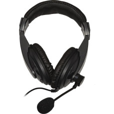 LINK LKHS1X35 1 x 3.5mm Audio Headphones with Microphone Swivel Connector - Black