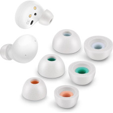 Memory Foam Tips for Samsung Galaxy Buds 2,Plus, No Silicone Earbuds, Non Slip Replacement Earbuds, Fit in Charging Case, 3 Pairs (Various Sizes S/M/L, Grey)