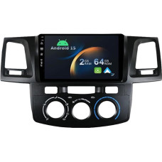 [2+64G] Android 15 automobilinis radijas Toyota Fortuner Hilux 2007-2015-[Integruotas CarPlay/Android Car/GPS/Steering Wheel Control/MirrorLink/Bluetooth 5.0/WiFi/USB]-9 colių IPS 2.5D jutiklinis ekranas su kamera