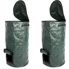 2 x komposto maišeliai organinių atliekų komposteris sodo atliekų maišeliai daugkartinio naudojimo ekologiškai draugiškas organinių komposto konteineris aplinkos PE audinio sodintuvas šalinimas virtuvės sodo kiemas 15