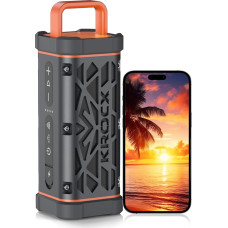 TRAVOR Tragbare BT Lautsprecher mit Magnetbefestigung, Robustes Vollaluminium-Outdoor-Lautsprecher, 45W, IP68 wasserdicht, 25 Stunden Akkulaufzeit für Zelten, Reisen & Strand, Meteoritengrau