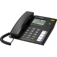 ALCATEL T78 - laidinis fiksuotojo ryšio telefonas - didelis raidinis-skaitmeninis ekranas - laisvų rankų funkcija - skambučio užraktas - vizualinis skambučio rodinys - pakartotinio rinkimo mygtukas - 8 tiesioginio rinkimo mygtukai - juodas
