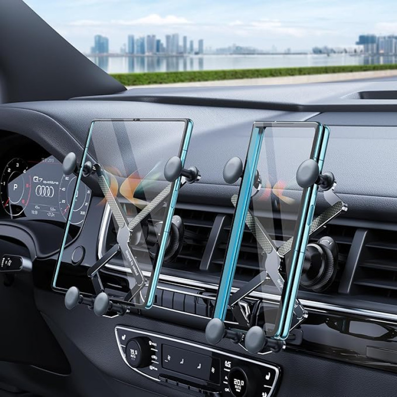 OATSBASF Automobilinis telefono laikiklis 2023 Upgrade Gravitacinis automobilinis telefono laikiklis, laisvų rankų skambinimo funkcija, specialus lizdas, mobilusis telefonas / sulankstomas telefonas / planšetinis kompiuteris, universalus (X06-juodas)