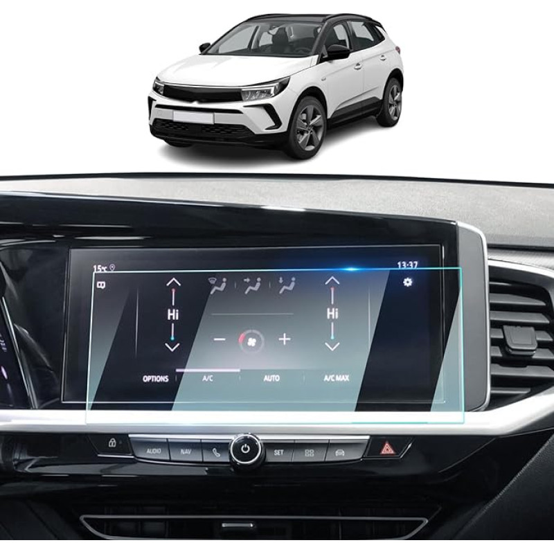 BIXUAN 10 colių ekrano apsauga, suderinama su 2022 2023 2024 Opel Grandland navigacijos ekrano apsauga jutikliniam ekranui 9H kietumo stiklo ekrano apsauga didelio aiškumo Grandland priedai