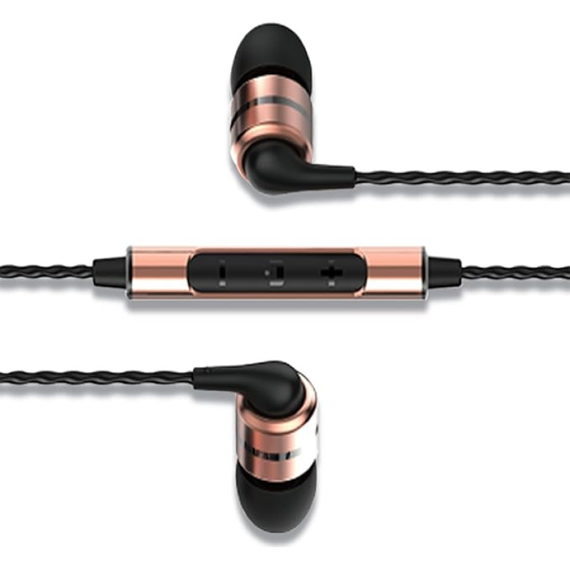 SoundMAGIC E80C laidinės ausinės su mikrofonu HiFi stereofoninės audiofilų ausinės Triukšmą izoliuojančios ausinės į ausis Patogios ausinės Super Bass Gold