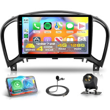 4G+128G Android Autoradio für Nissan Juke J15 2010-2019/YF15 Infiniti ESQ 2011-2017 Wireless Carplay Android Auto, 9 Zoll Incell Touchscreen Radio GPS Navi WiFi Bluetooth FM/RDS/EQ/SWC Rückfahrkamera