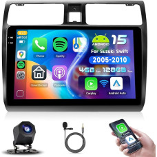 4G 128G VECHTEL 10,1 colio Bluetooth automobilinis radijas Suzuki Swift 2005-2010 Carplay Android automobiliui, 1280 x 720, WiFi GPS, Mirror Link, RDS/FM radijas 2 DIN su AHD galinio vaizdo kamera