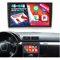 OiLiehu 4G + 64G 8 branduolių Qualcomm Snapdragon Android 15 Radijas Audi A4 (B6/B7) S4 RS4 8E 2000-2009 Dvigubas DIN CarPlay Android automobilinis radijas su ekranu 9 colių su Bluetooth FM RDS GPS WiFi SWC DSP/EQ
