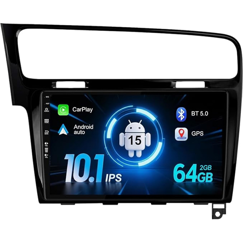 [2G + 32G] Android 14 Dvigubas DIN automobilinis radijas VW Golf 7 MK7 (2013-2019) Carplay kameros nemokamas palaikymas Vairo valdymas RDS 4G WiFi DAB BT5.0