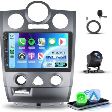 Rimoody 4G+64G Autoradio Android für Renault Megane 2 2002-2008 9 Zoll IN-Cell Radio Wireless Carplay Android Auto Navi GPS Mirror Link Bluetooth FM/RDS/EQ WiFi Lenkradsteuerung Rückfahrkamera