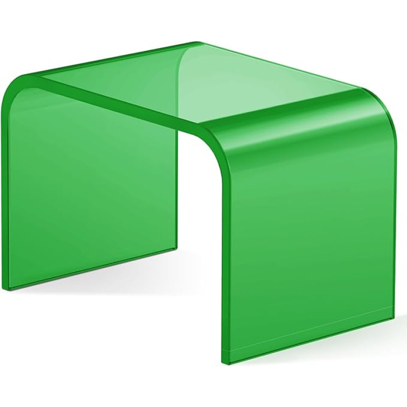 Acrylic Step Stool, Step Stool for Children, Acrylic Footstool, Bathroom Stool for Children, Adults in Kitchen, Bathroom and Home, Maximum Load 113 kg (Green No Non-Slip)
