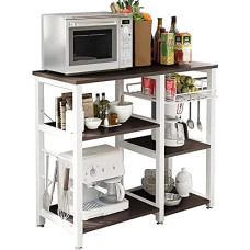 Soges bakery rack, kitchen shelf, standing shelf, baker, shelf, microwave holder, multifunctional kitchen storage rack with 3 shelves.
