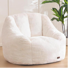 MAXYOYOYO Bean Bag suaugusiems vaikams, minkštas dirbtinio kailio užvalkalas, vienas Bean Bag su užpildu, patogus Bean Bag sofa su atlošu, akcentas kėdė gyvenamasis kambarys miegamasis