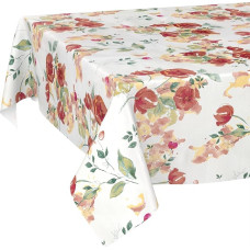 Oilcloth Tablecloth Washable Wax Tablecloth Easy Care Water-Repellent Lotus Effect Garden Tablecloth Poppies 220 x 140 cm Cut Edge