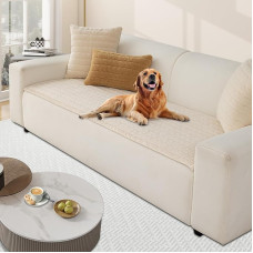Sherpa Fleece Sofa Cover, Non-Slip Sofa Covers, Couch Cover, Corner Sofa Cover, Ultra Soft Sofa Throws for Furniture and Sofa Protection for the Living Room (Beige, 55 x 160 cm)