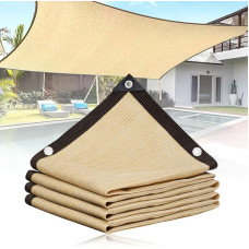 Shade Nets Shade Net with Eyelets 2 x 3 m Rectangular Awning, Suitable for Shading/Heat Insulation/UV Protection in Gardens, Courtyards, Greenhouses, Pools and Other Scenes (Beige)