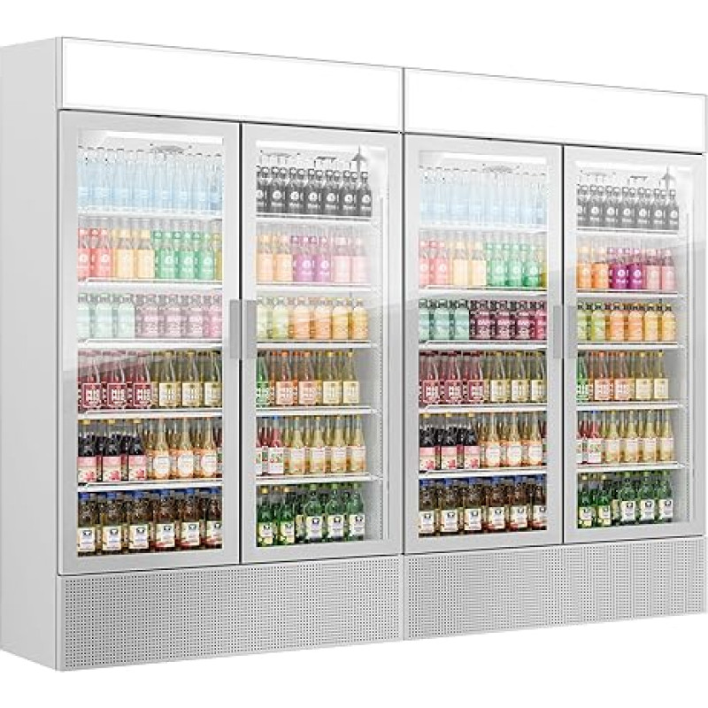 GGM Gastro | GK1200UG#2 | (2 vnt.) Gėrimų šaldytuvas - 2096 litrų talpos, berėmės konstrukcijos, su reklaminiu ekranu