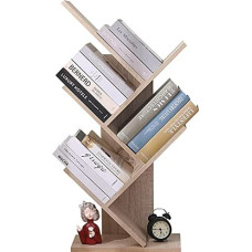Etnicart Šiuolaikinė knygų spinta su medžiu Laisvai pastatoma knygų spinta CD Medienos MDF lentynos Naktinis staliukas 40 x 20 x 77 cm Dizaino lentyna Biuro įėjimas į svetainę Maža biblioteka Medis Biblioteka