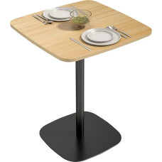 HOMCOM Dining Table, Modern Kitchen Table for 2 People, 60 x 60 cm Square Dining Room Table with Steel Frame, for Kitchen, Dining Room, Living Room, Natural Wood