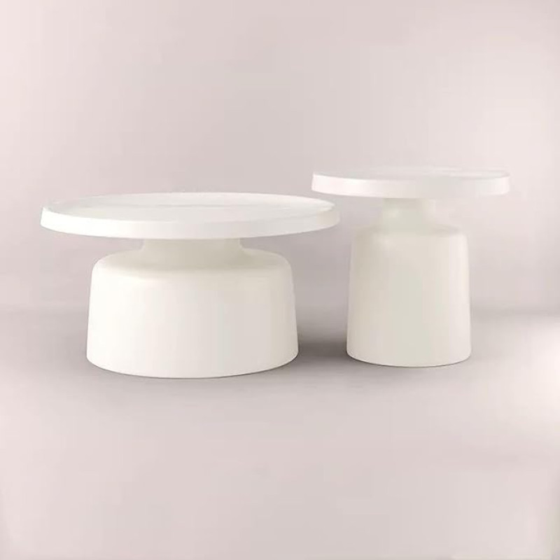 Couchtisch-Set mit stabilem Metallsockel, Design Mitte des Jahrhunderts für Wohnzimmer, Schlafzimmer und Büro