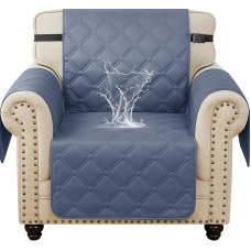 XINEAGE Wasserdichte Sofabezüge, 1-Sitzer, Stuhlbezug mit elastischen Bändern und Taschen, dreifach rutschfeste Sofa-Schonbezüge, waschbarer Möbelschutz für Haustiere und Kinder (Stuhl, Graublau)
