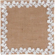 Abaodam Platzsets in Beige aus Leinen 2 Stück im Amerikanischen Stil mit Spitzenrand Tischunterlagen Klassische Western Food Mat für Restaurants und Hochzeitsfeiern