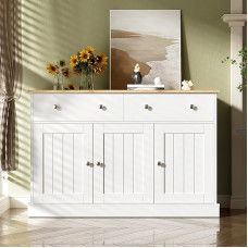 BTM Sideboard, svetainės kambario spintelė su graviruota tekstūra, didelė saugojimo erdvė
