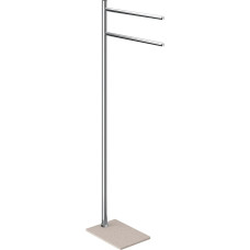 Gedy Trilly Standing Towel Rail, Stainless Steel, Chrome and Beige, 14 x 34 x 83.3 cm