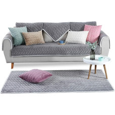 PETCUTE Sofos apsauga, sofos užvalkalas, neslystanti apsauga nuo įbrėžimų, šuns ar katės sofos užvalkalas, antklodė šunims, kampinė sofa, apsauginis užvalkalas, svetainės sofos užvalkalas, pilka, 90 x 210 cm