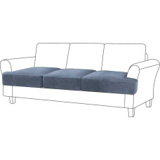 Įtempimo T sofos pagalvėlė padengti Velvet sofos sėdynės apima T-Couch pagalvėlė Slipcover su elastinėmis juostomis gyvenamasis kambarys (spalva: akmens mėlyna, dydis: 3 sėdimos vietos)