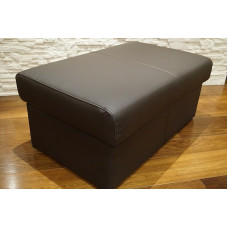 Quattro Meble Tamsiai ruda natūralios odos taburetė su laikymo erdve taburetė Karvės odos sėdynės kubas 90 x 55 cm Kojų taburetė Minkšta taburetė Natūralios odos pūkelis
