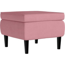 vidaXL Stool with Wooden Legs Footstool Footrest Footstool Ottoman Stool Footrest Upholstered Stool Living Room Pink Velvet