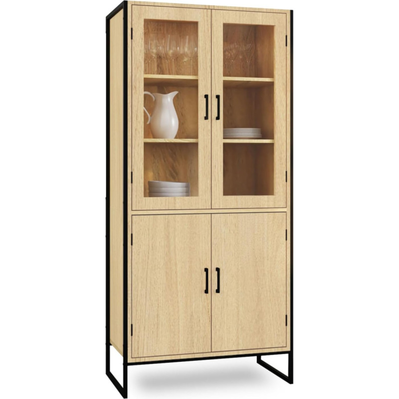 IDMarket - Detroit Highboard spinta Aukštis 176 cm 4 durys Pramoninis dizainas