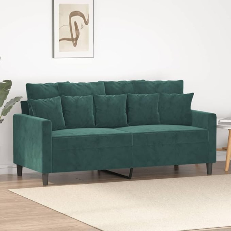 ZEYUAN 359305 2 vietų sofa, tamsiai žalia, 140 cm, aksomas, svetainės sofa, sofos ir kušetės, poilsio sofa, sofa svetainei, 140 cm