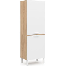 IDMarket - Kitchen Column 60 cm Cina 2 Doors Beech Effect and White