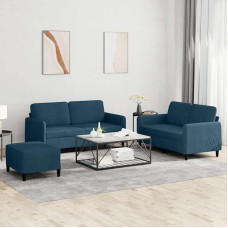 2-TLG. Sofagarnitur Hellgrau Samt, bequemes 2-TLG. Samt Sofa Set mit gepolsterten Sitzflächen für Wohnzimmer in Hellgrau, Sofagarnitur Samtstoff, Sofa Set
