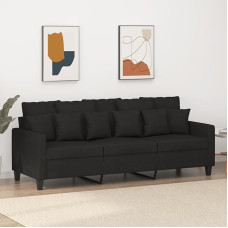 ZEYUAN 3 vietų sofa juoda, 180 cm, audinys, Sofos ir sofos, Sofa svetainei, Sofa paauglių kambariui, Sofa poilsiui, Sofa miegamajam, Miegamojo sofa, Minkšta sofa - 359279