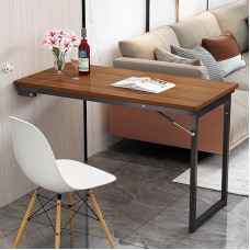 Brauner, an der Wand montierter Klapptisch mit Ablagefläche für Wohnzimmer und Esszimmer, platzsparender, zusammenklappbarer Schreibtisch (90 cm x 50 cm/35 Zoll x 20 Zoll)