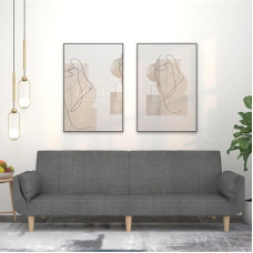 ShGaxin Sofa-lova 2 sėdimų vietų su 2 pagalvėlėmis, šviesiai pilkas audinys, poilsio sofa, sofos ir kušetės, poilsio sofa, sofa svetainei, 375869