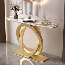 Eingangstisch, schmaler langer Konsolentisch mit geometrischen Metallbeinen für Wohnzimmer, moderner Sofatisch
