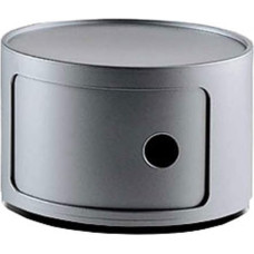 Kartell Componibili 4953SI Modulinis blokas apvalus nepermatomas 42 x 23,5 cm ABS sidabrinis