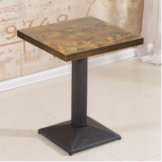 OHMG Kvadratinis valgomojo stalas Pramoninis retro bistro stalas 4 sėdimoms vietoms Medinis virtuvės stalas su geležinėmis kojomis Baro stalas Kvadratinis pramoninis 60x60x75cm (W)