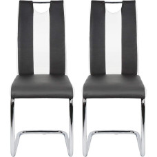 Supamosios kėdės, virtuvės kėdės, 2 kėdės, valgomojo kambario kėdės su metaliniu rėmu ir dirbtinės odos užvalkalu (pagrindinės juodos ir papildomos baltos spalvos)