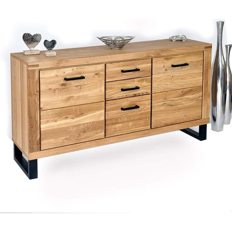 Tina 2346 Komoda laukinio ąžuolo stalčių komoda iš dalies alyvuota W 158 x H 82 x D 40 cm