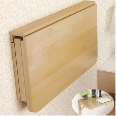 Folding Kitchen Table Made of Pine Wood Wall Folding Table, Rounded Corners and Wall Tisc, Dining Table, Desk, Multi-Purpose Table, Breakfast Table, Rounded Corners, Computer Desk