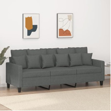 3 vietų sofa tamsiai pilka 180 cm audinys, Sofos ir sofos, Sofa svetainė, Sofa paauglių kambariui, Sofa poilsiui, Sofa miegamajam, Miegamojo sofa, Minkšta sofa - 359276