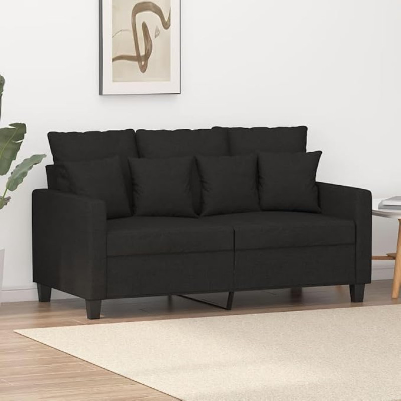 359263 2 vietų sofa juoda 120 cm audinys, Sofos ir kušetės, Sofa svetainė, Sofa paauglių kambariui, Sofa poilsiui, Sofa miegamajam, Miegamojo sofa, Minkšta sofa