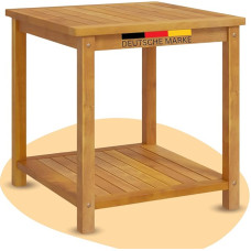 DELUKE® EMMI šoninis staliukas iš medžio masyvo 45 x 45 x 45 cm Kavos staliukas Akacijų šoninis staliukas Kanapa Medinis staliukas Lauko sofos staliukas Sodo staliukas Kvadratinis staliukas